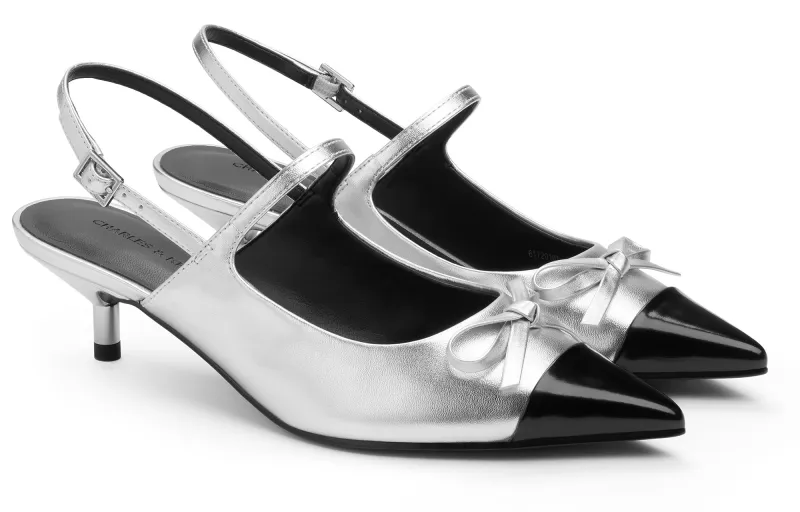 CHARLES&KEITH Small CK Bowknot New Chinese Style Casual Single Shoes 5.3cm Women's-7