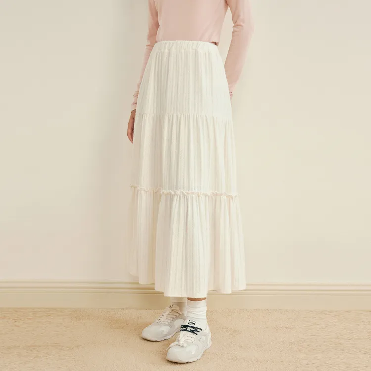LEDIN Casual Long Skirt Women's Snow-3