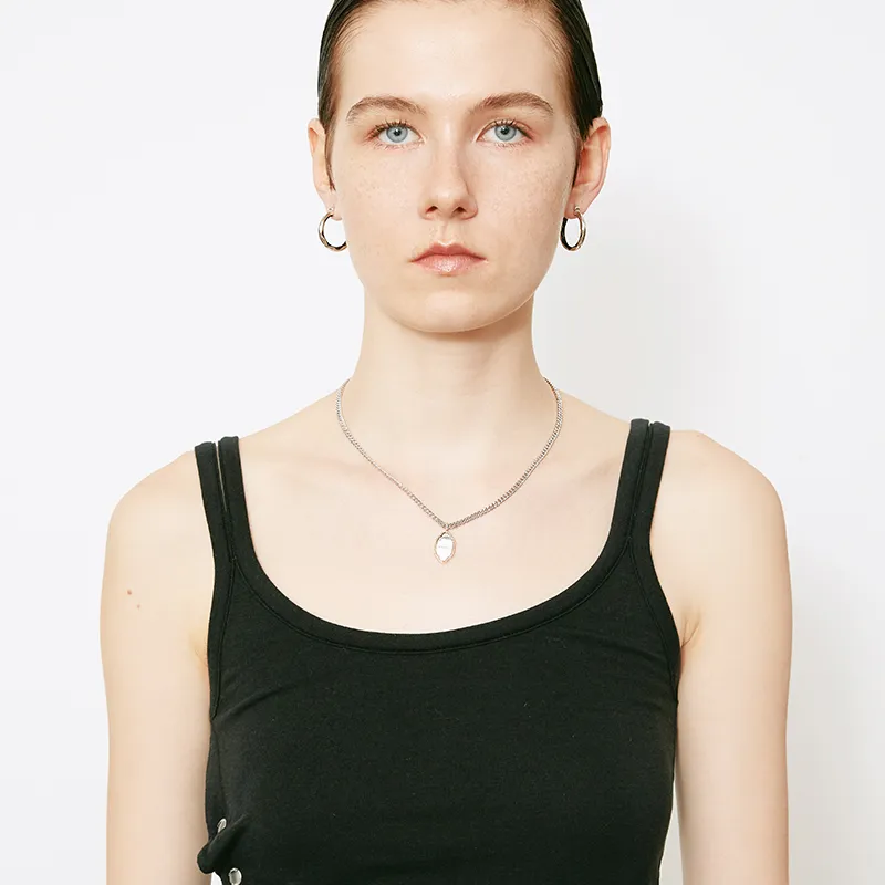 AHLOOPS 18K Gold Plated Copper Necklaces Unisex Gold-2