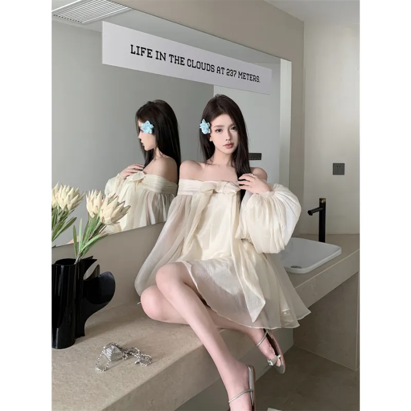 XIANSINIAO Long Sleeved Dress Women's-3