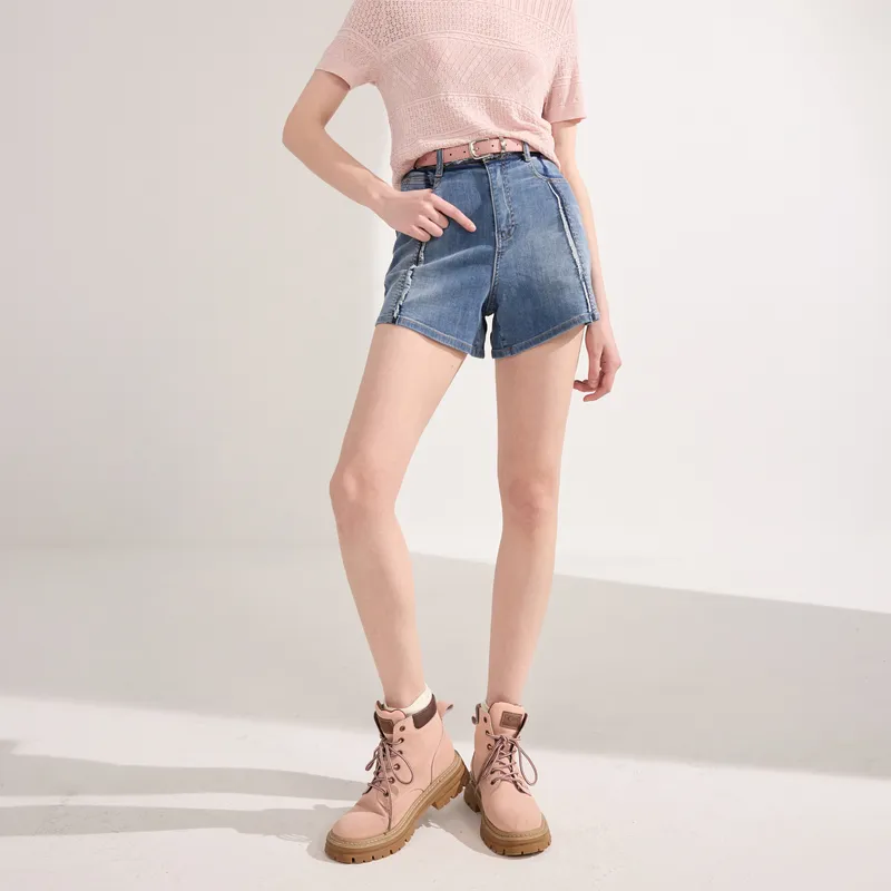 3COLOUR Denim Shorts Women's Lake Blue-3