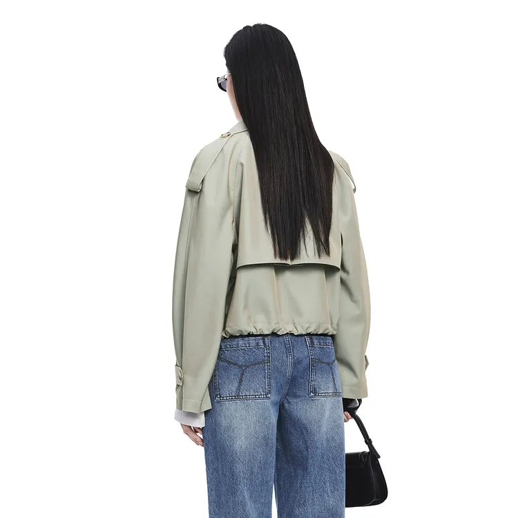 PEACEBIRD Trench Coat Women's Soybean Color-4