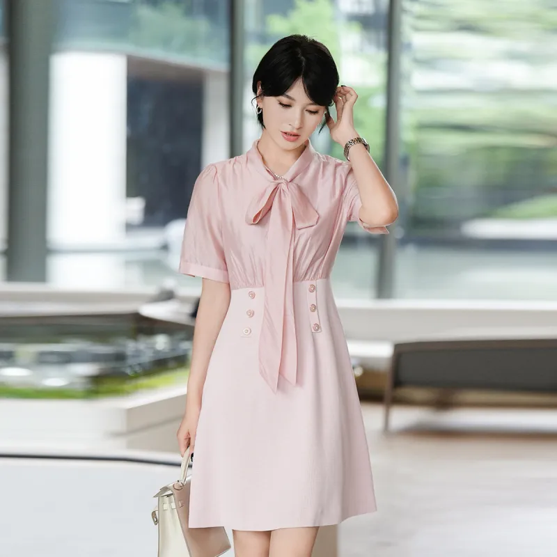 ONE SHALLOW Short Sleeved Dresses Women's Pink-3