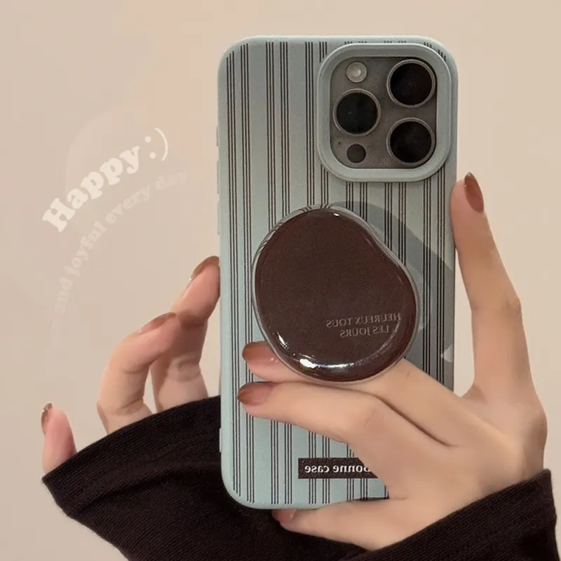Cuttlefish Grid TPU Material Advanced Touch Ins Stripes Creative Phone Case Compatible With Apple 16/15/14/13/12/11-3