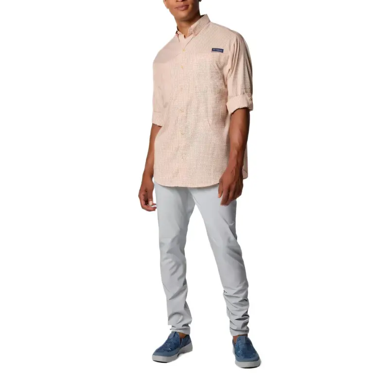 Columbia PFG Super Tamiami Omni-Shade Omni-Wick Shirt Men's Light Orange-3