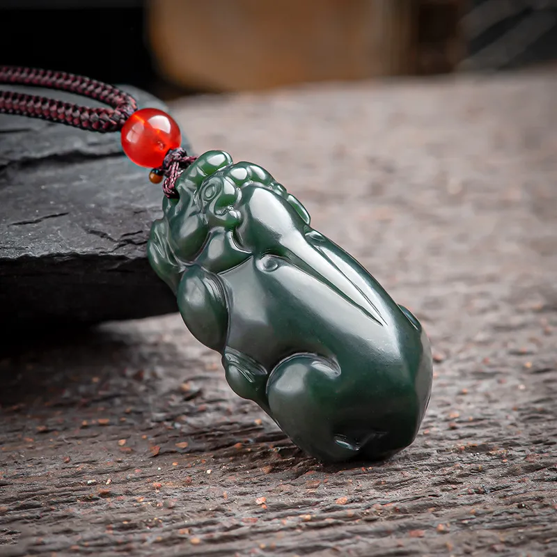 Royal Heaven's Choice Pendants Green Jade Unisex-2
