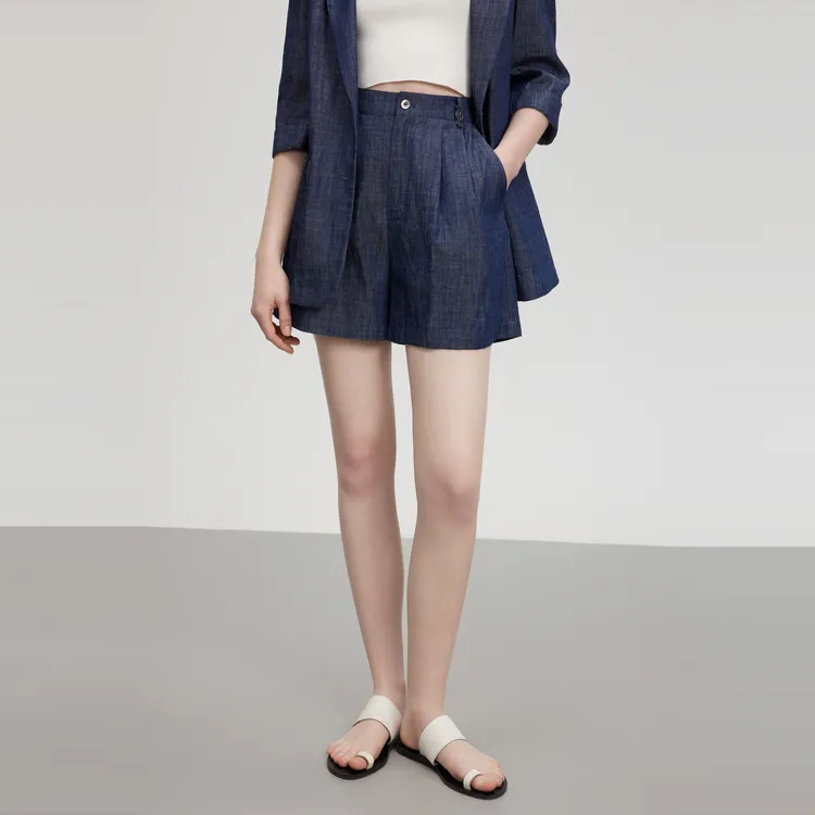ELLE Casual Shorts Women's Denim Blue-2