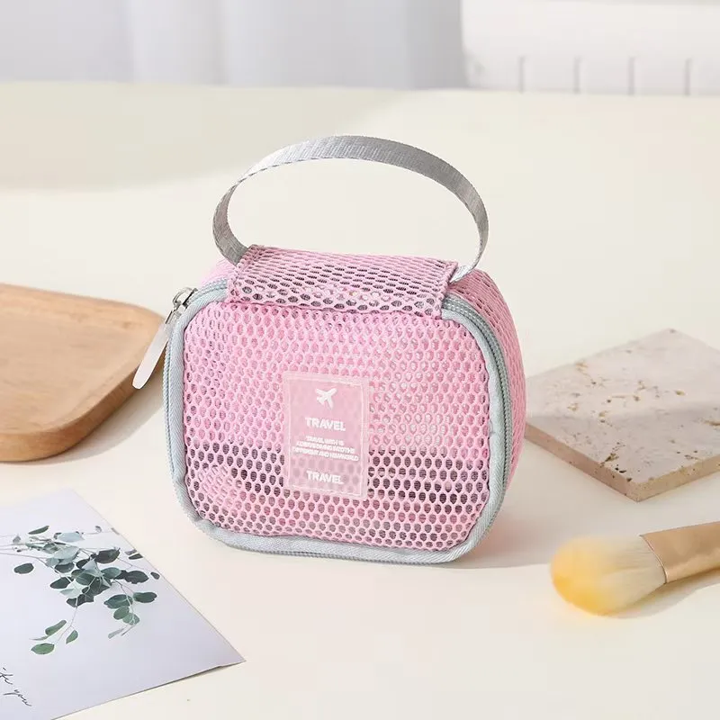Boniu Polyester Makeup Bag Tubas Unisex Round Pink-2
