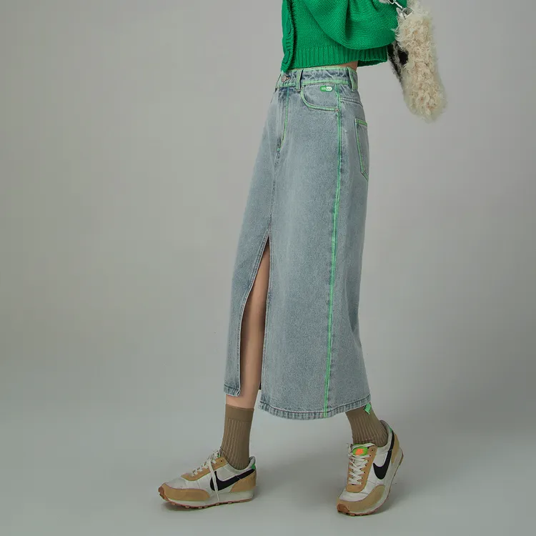CHUU Denim Long Skirts Women's-2