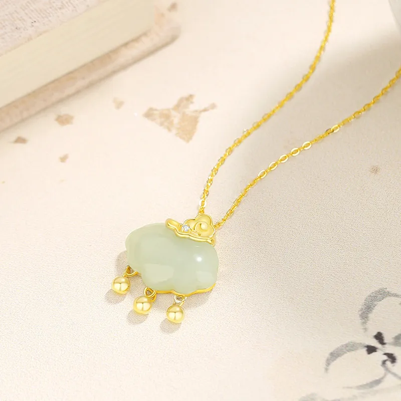 Royal Heaven's Choice Hetian Jade Pale Greenish White Jade Unisex-2