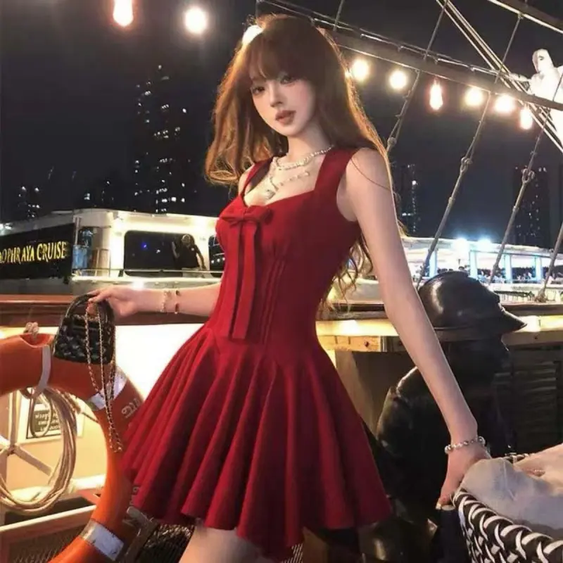 MTHE Slip Dresses Women's Red-3