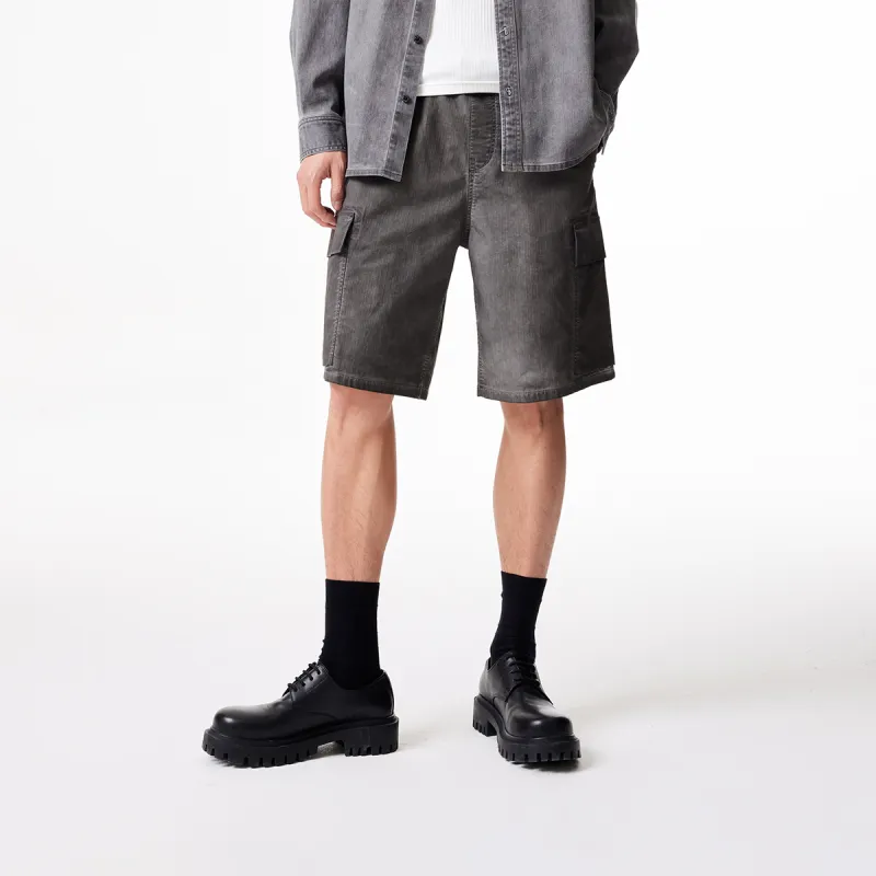 JACK&JONES Denim Shorts Men Dark Gray Denim A16-2