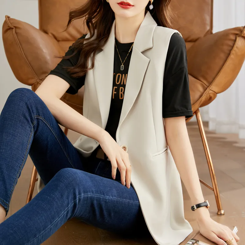 TERRE BLEUE Spring Vest Loose Fit Women's-4