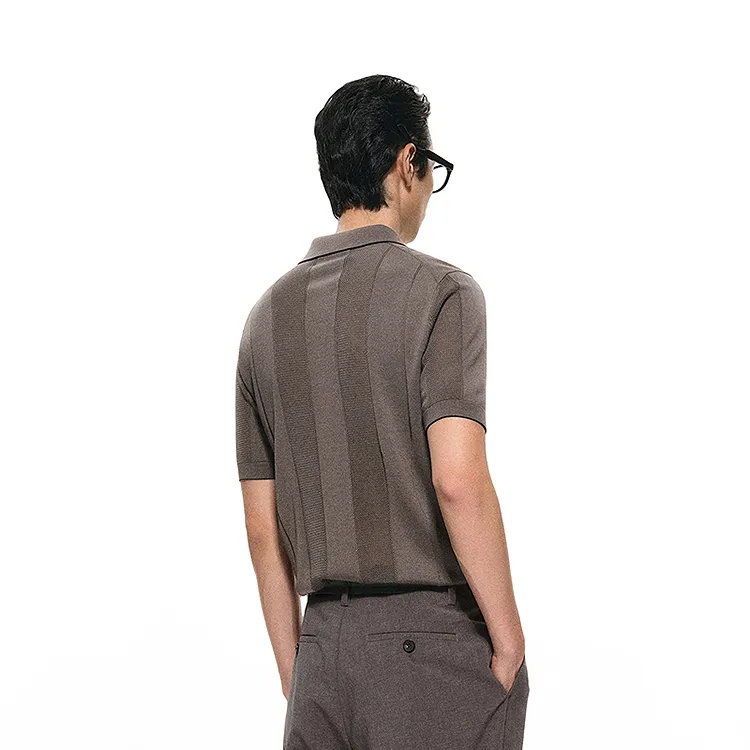 CROQUIS Black Thread Polo Shirt Men's-3