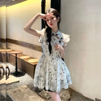 XIANSINIAO 2025 Summer Short Sleeved Dress Women's