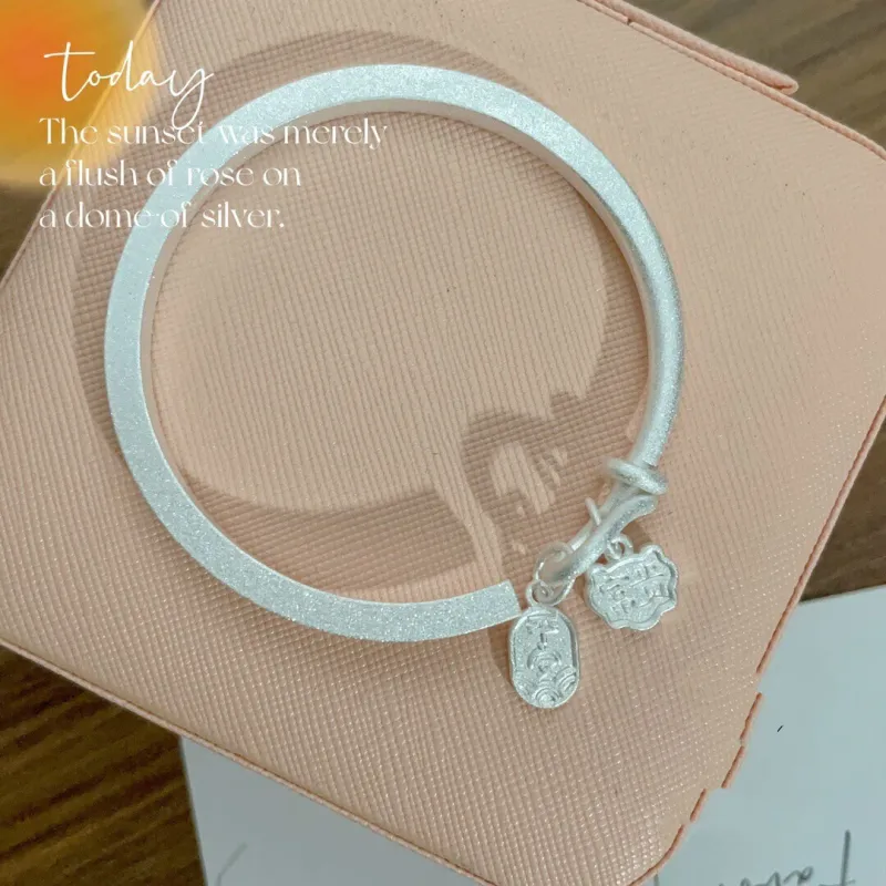 LIUXIN 999 Fine Silver Bangles Women's-4