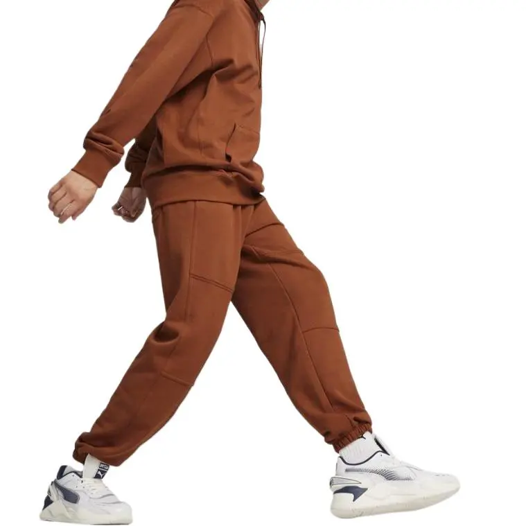 PUMA DOWNTOWN Knitted Sweatpants Men's Orange Brown-4