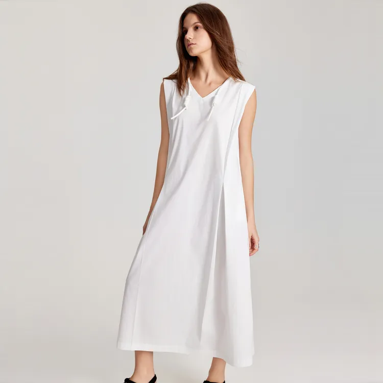ELLE Sleeveless Dress Women's White-5