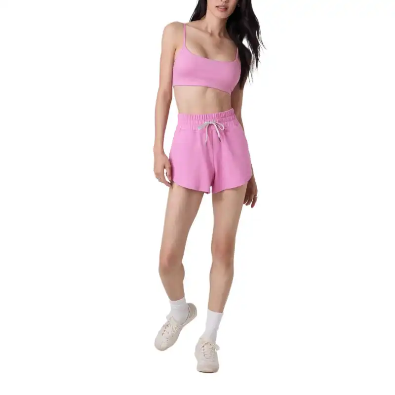 Vuori Sports Shorts Women's Hemp Pink/Azalea Pink Heather-3