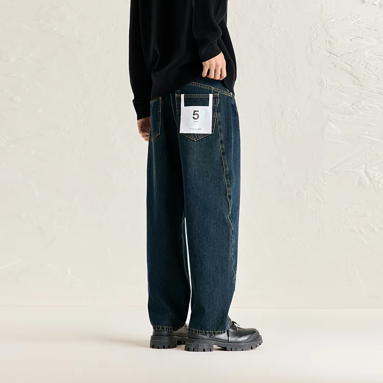 PEACEBIRD MEN Jeans Men Dark Denim Blue, Batch 1-4