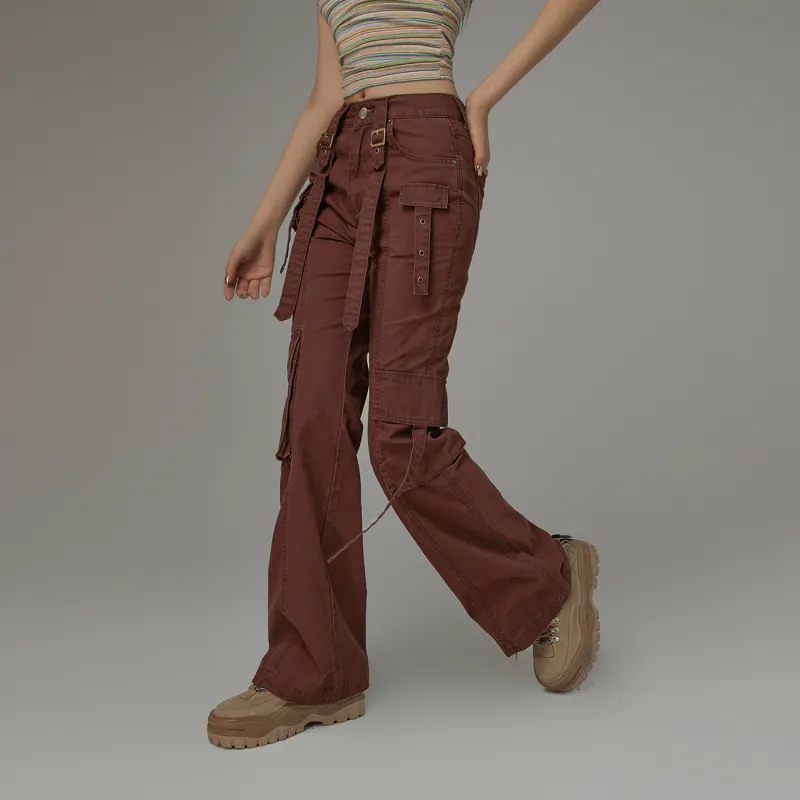CHUU Casual Pants Women's Burgundy-1