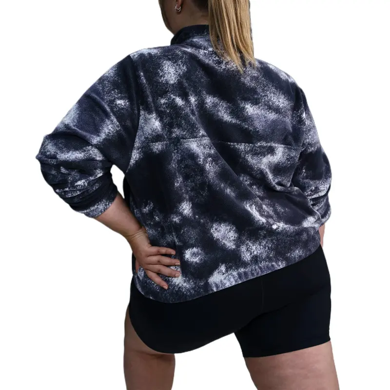 Nike One Women's Therma FIT Oversized 1/2 Zip Fleece Printed Top Plus Size-2