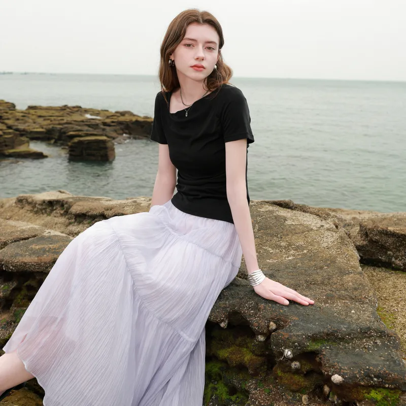 3COLOUR Casual Long Skirt Women's-5
