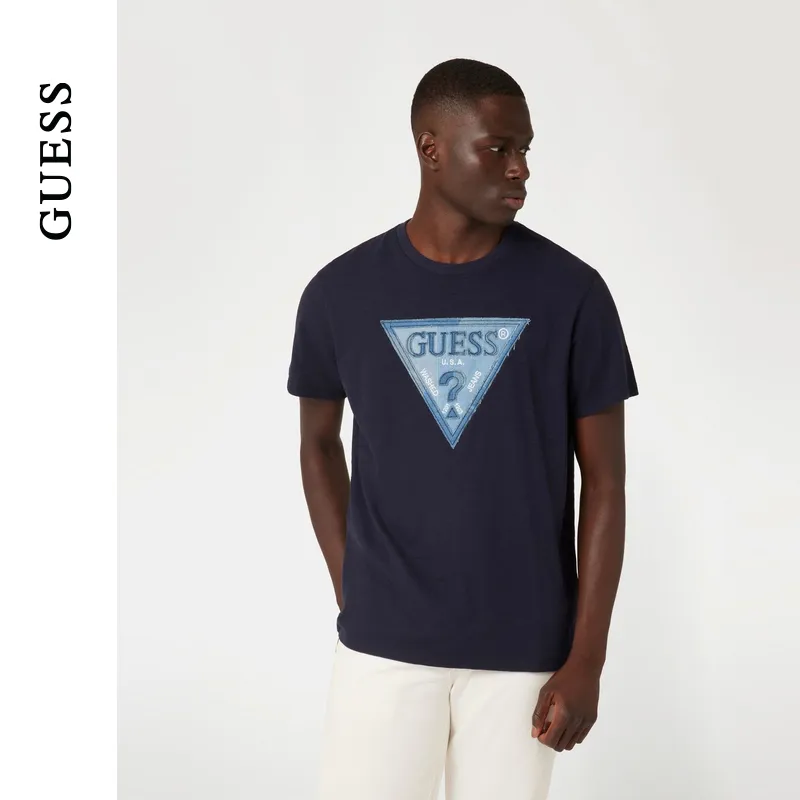 GUESS T Shirts Men G7V2 Navy Blue-1
