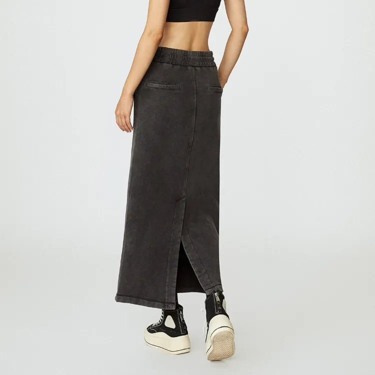 ONLY Denim Long Skirts Women's H1Z Black-3