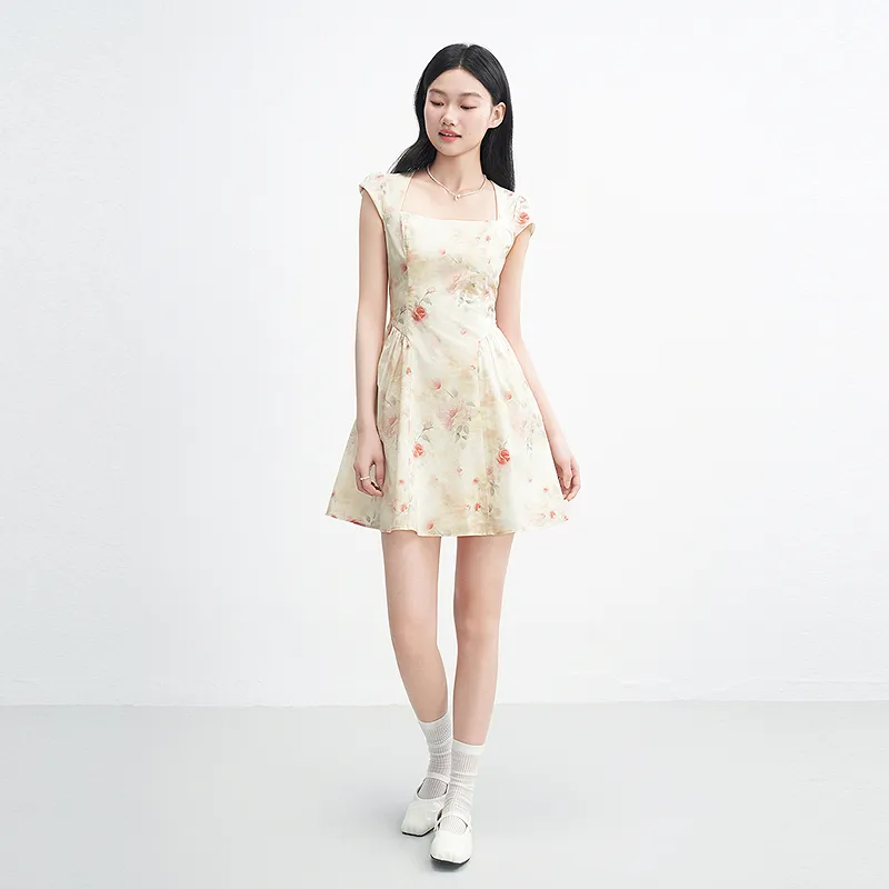 LEDIN Short Sleeved Dress Women's Sweet Corn Yellow-3