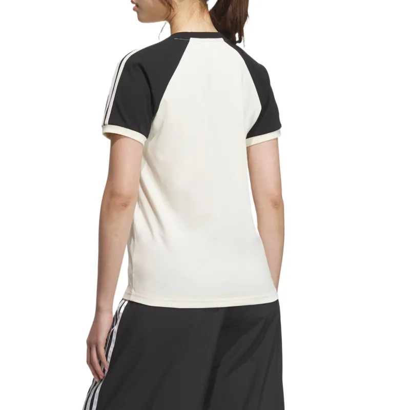 Adidas Originals Raglan Sleeve T Shirt Women's Ivory/Black-2