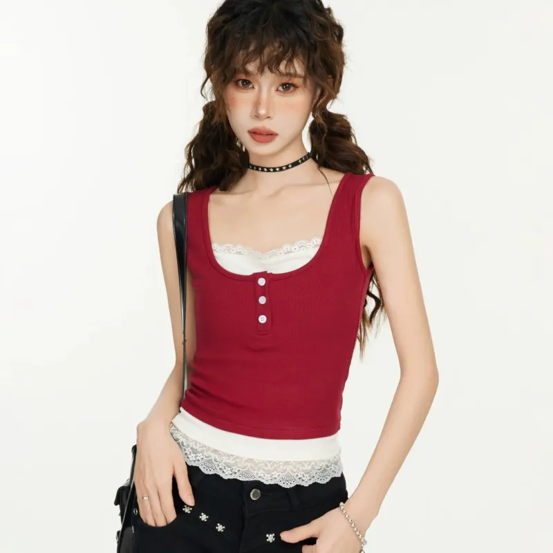 BEAUTIFUL CONFESSION Tank Top Women's Red-5