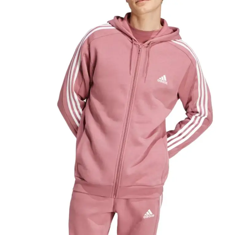 Adidas Essentials Fleece 3 Stripes Full Zip Hoodie-1