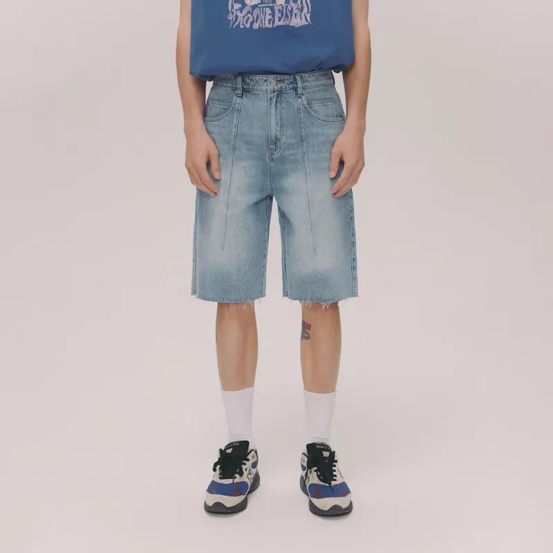 NO ONE ELSE Denim Shorts Unisex-4