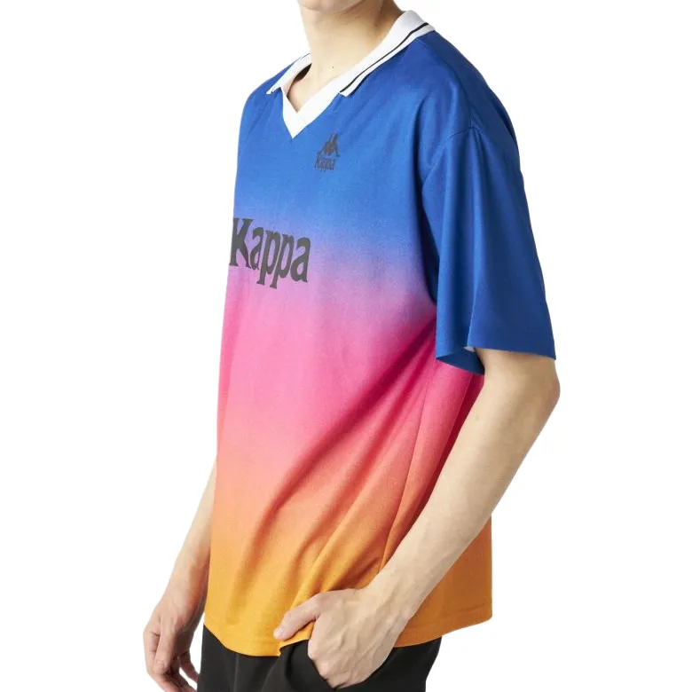 Kappa T Shirt Men's Blue Pink Orange-2