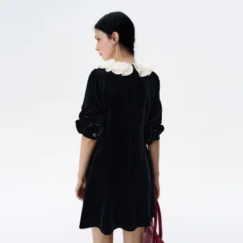 Teenie Weenie Long Sleeved Dress Women's Black