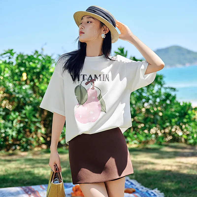 JZ. ANNAKRO Drop Shoulder Sleeve T Shirt Women's Ecru-5