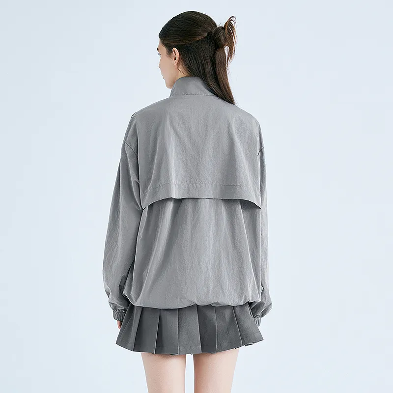 LEDIN Cropped Coat Women's Silver Candle Gray-5