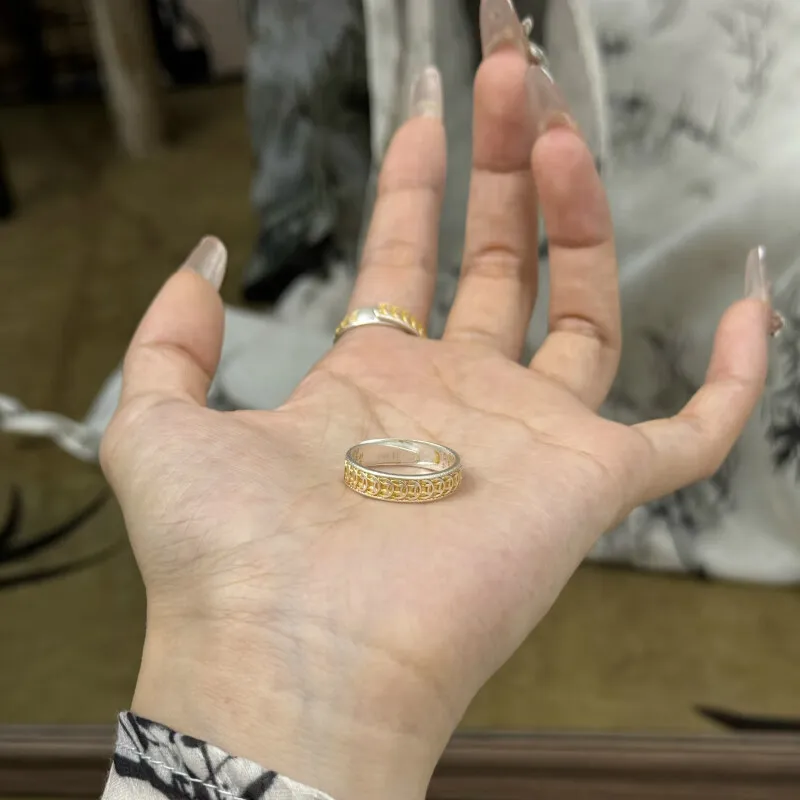 FUYUFU Sterling Silver 999 Fine Silver Rings Unisex-6