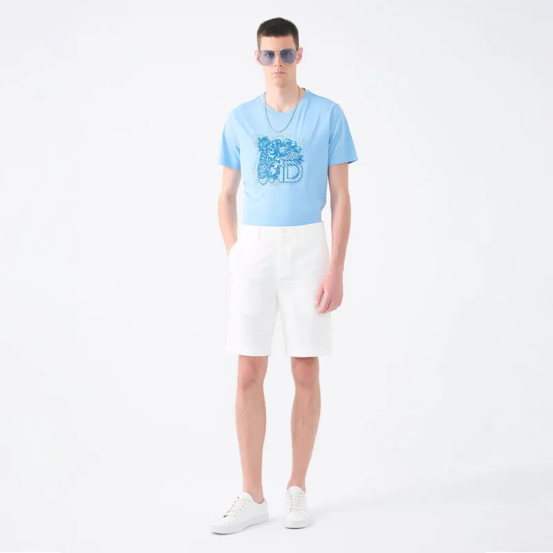 DAVID NAMAN Casual Shorts Men White-9