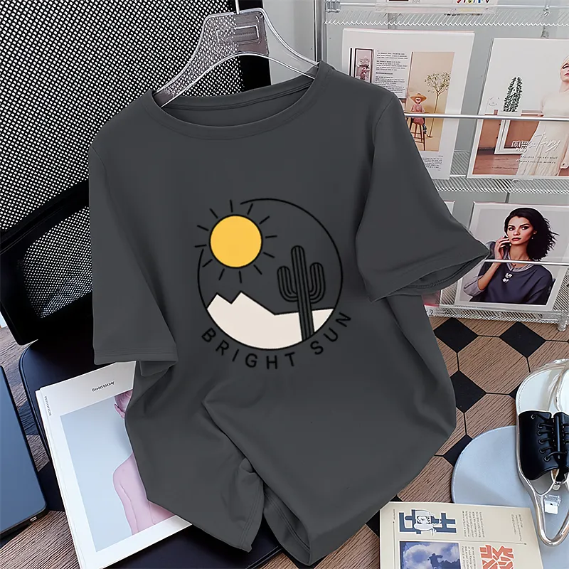 FAIRWHALE Drop Shoulder Sleeve T Shirt Women's-14