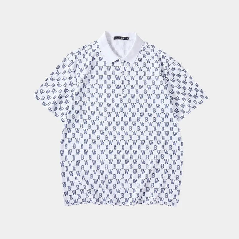 HLA JEANS Polo Shirt Men's Ecru Pattern 01-4