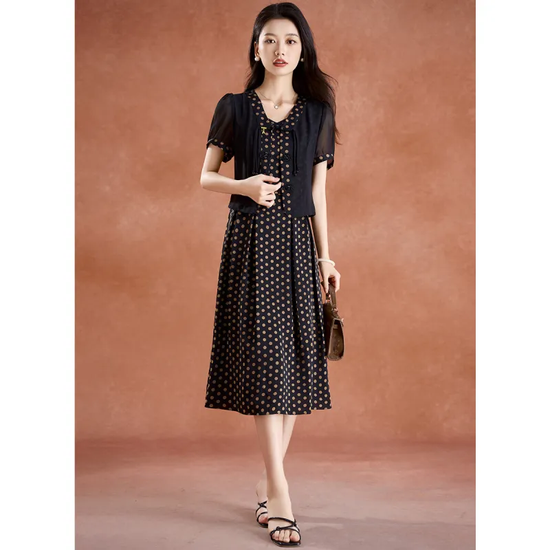 Mylan Two Piece Skirt Sets Women's Black-1