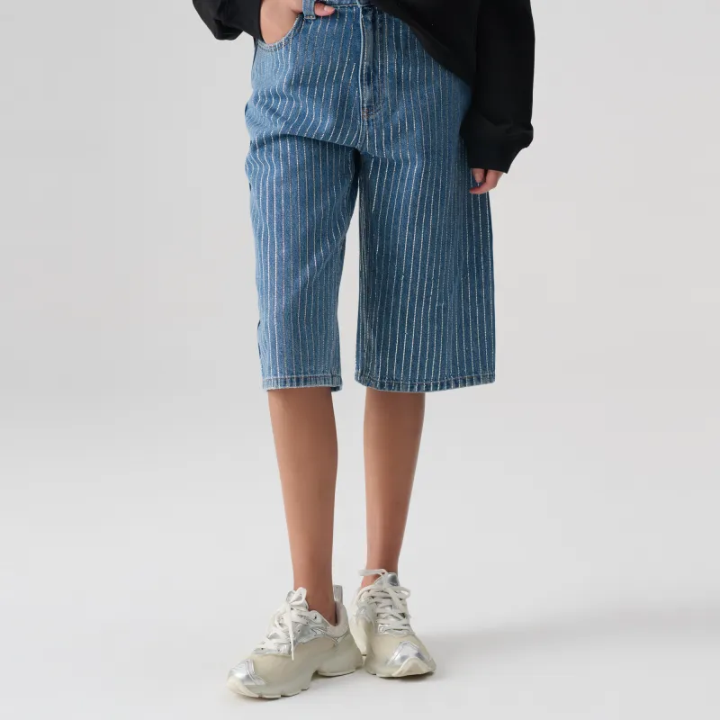 TCH Denim Shorts Unisex Denim Blue-5