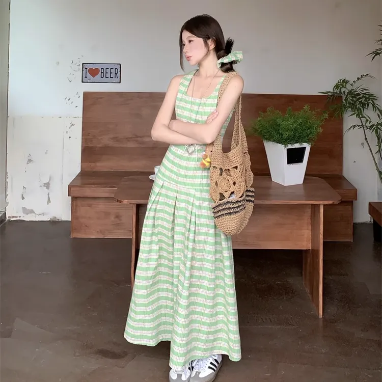COMMA GIRL Slip Dress Women's Green-1
