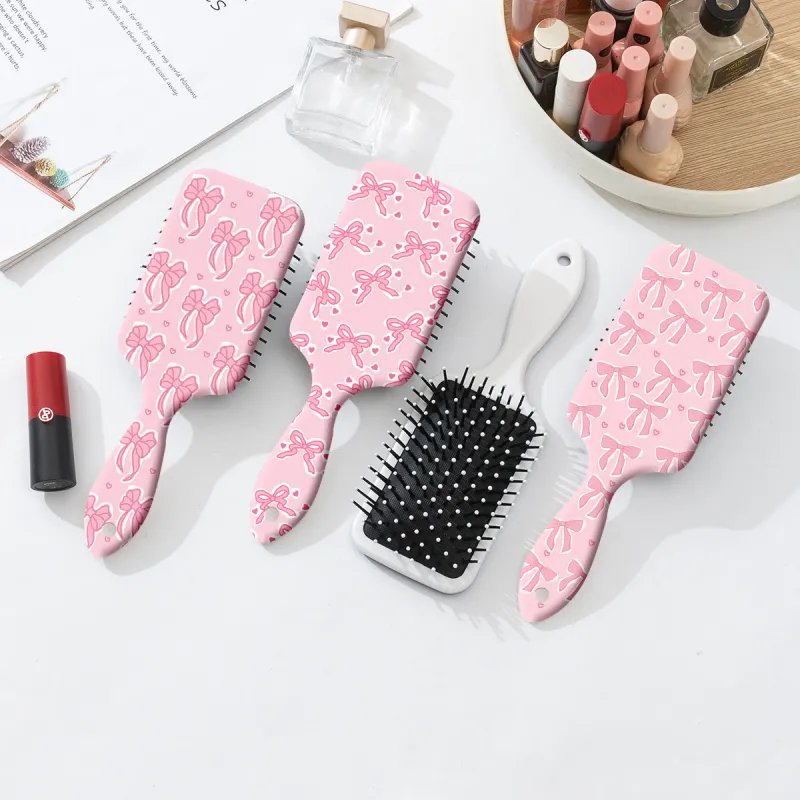 Future Maple Bowknot Print Anti Tangling Comb Scalp Massage Cushion-1