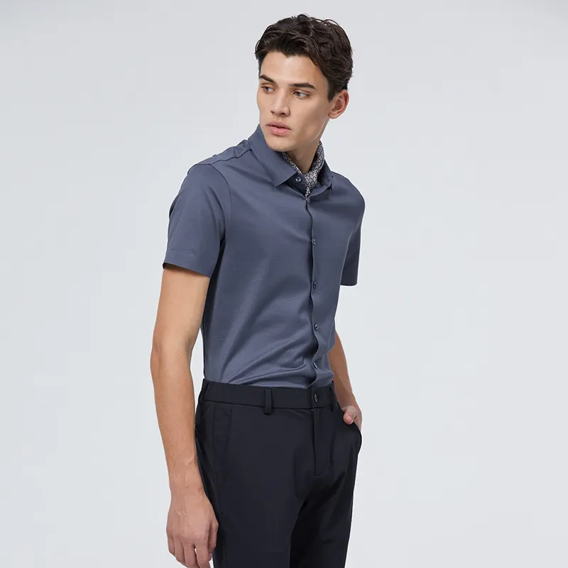 DIDIBOY T Shirts Men Denim Dark Blue-3