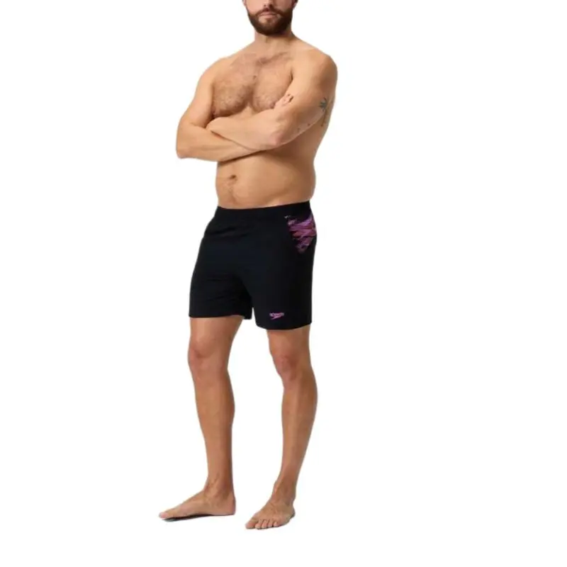 Speedo Xpress Lite Panel Swimming Shorts Men's Black/Pink Color-7