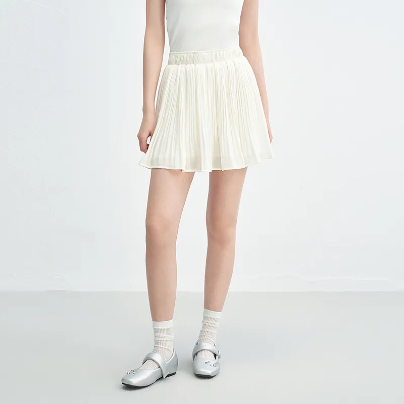 LEDIN Casual Short Skirts Women's Cream Beige En Stock-2