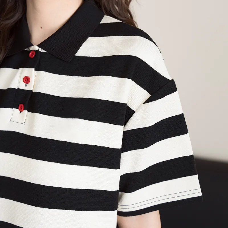 FAWENXIANGZI T Shirt Women's Black White-6